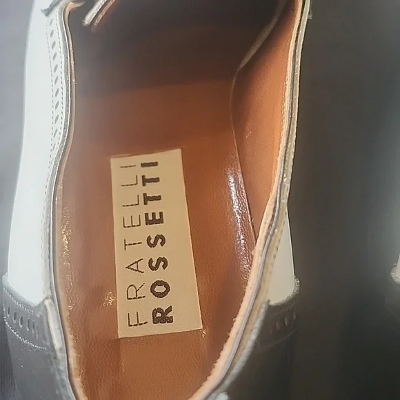 Fratelli Rossetti White Black Italian Leather Loafers Size 36 Or 5.5 US - Picture 7 of 11